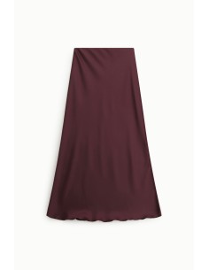 Saia midi evasê com corte limpo Dixie