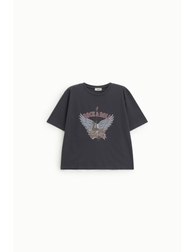 T-shirt de manga curta com estampa Rock and Roll Dixie