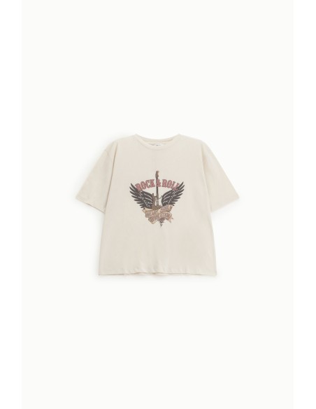 T-shirt de manga curta com estampa Rock and Roll Dixie