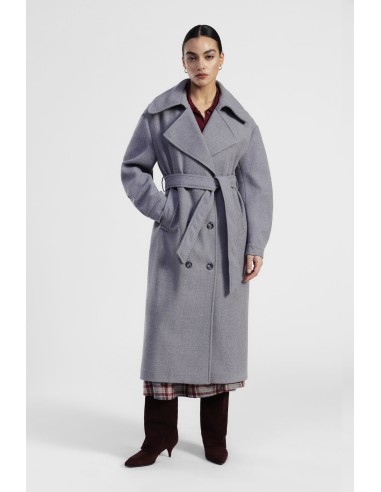 Trench coat longo de abotoamento duplo com cinto na cintura Dixie