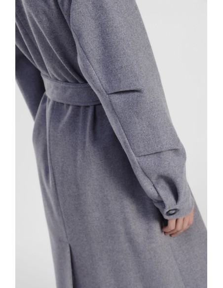 Trench coat comprido de abotoamento duplo com cinto na cintura Dixie