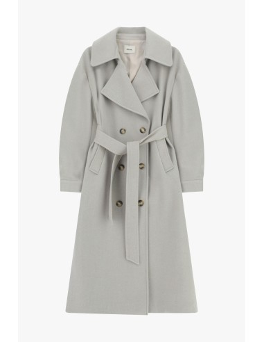 Trench coat longo de abotoamento duplo com cinto na cintura Dixie