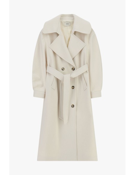 Trench-coat longo de abotoamento duplo com cinto na cintura Dixie