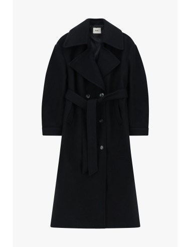 Trench-Coat Longo de Abotoamento Duplo com Cinto na Cintura Dixie