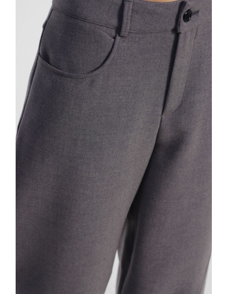 Calças Palazzo de Cintura Alta com Bolsos Dixie