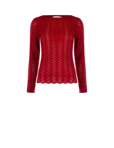 Top Justo em Malha Entrelaçada e Ajourada Rinascimento