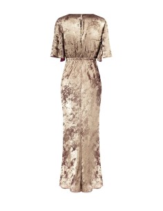 Vestido longo efeito laminado franzido nos quadris Rinascimento 2