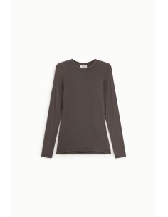 T-shirt de manga comprida, gola redonda e corte reto Dixie