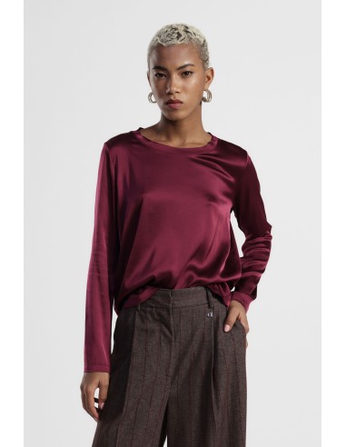 Top de manga comprida com decote redondo Dixie