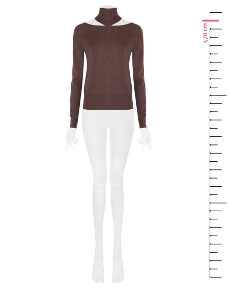 Camisola de gola alta com recorte na gola Rinascimento