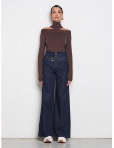 Camisola de gola alta com recorte no pescoço Rinascimento