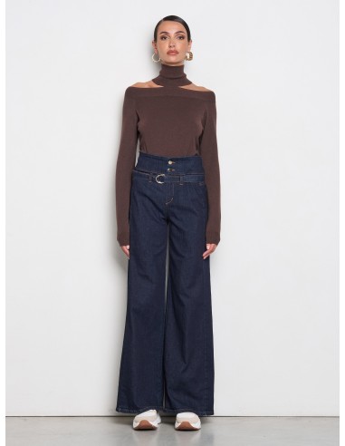 Camisola de gola alta com recorte no pescoço Rinascimento