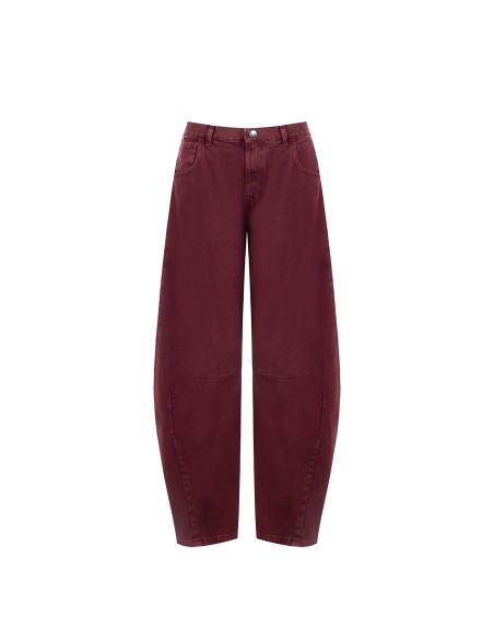 Jeans Balão com Etiqueta com Logótipo no Bolso Traseiro Rinascimento