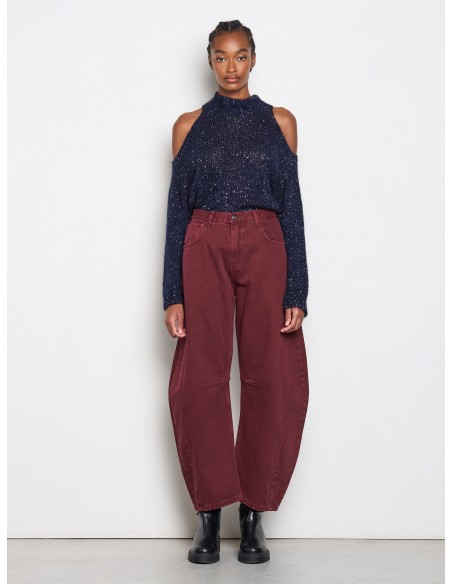 Jeans Balloon com placa de logo no bolso traseiro Rinascimento