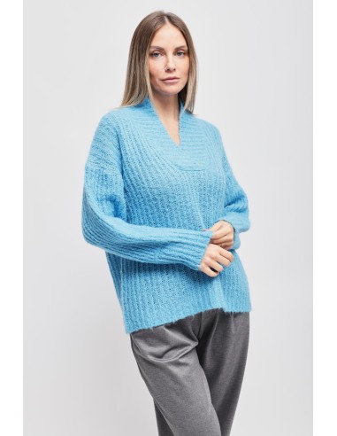 Malha de Mohair com Decote em V Maryley