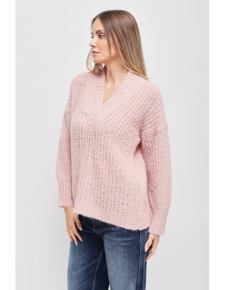 Malha de mohair com decote em V Maryley