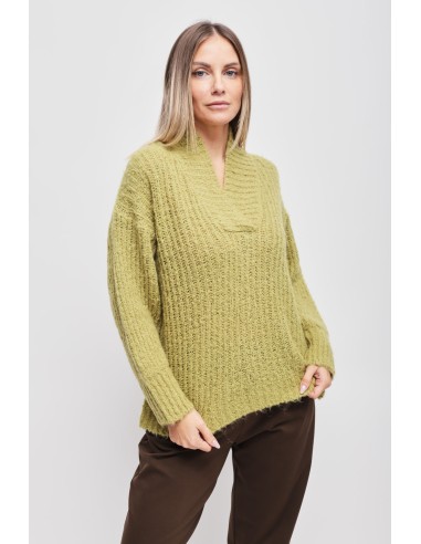 Camisola de mohair com decote em V Maryley