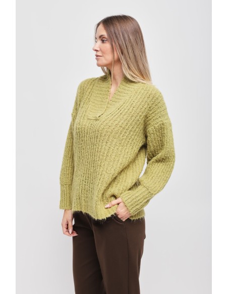 Camisola Mohair Com Decote Em V Maryley