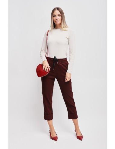 Calças Estampadas Com Cordão E Vira Maryley