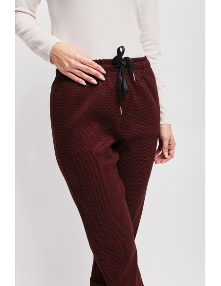 Calças estampadas com cordão e barra virada Maryley