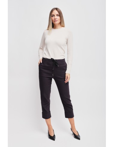 Calças Estampadas com Cordão e Vira Maryley