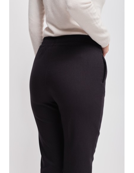 Calças estampadas com cordão e barra virada Maryley