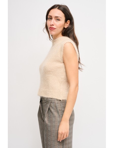 Malha Nuvola Sem Mangas em Mohair Maryley