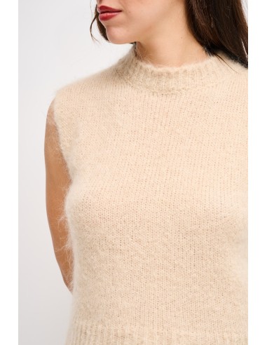 Malha Nuvola Sem Mangas Em Mohair Maryley