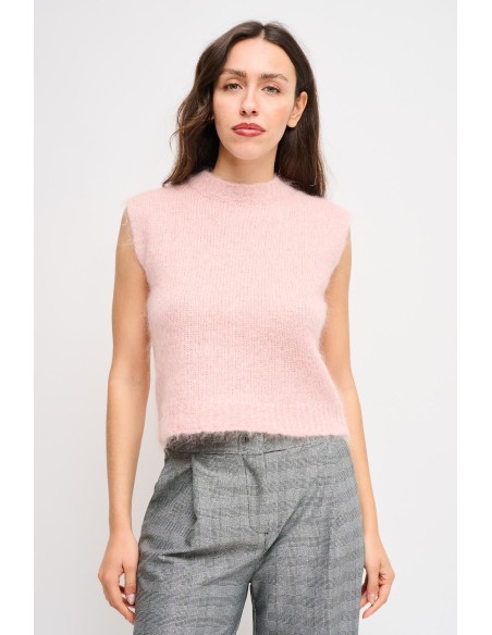 Malha Nuvola sem mangas em mohair Maryley