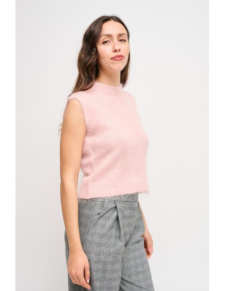 Camisola Nuvola sem mangas em mohair Maryley