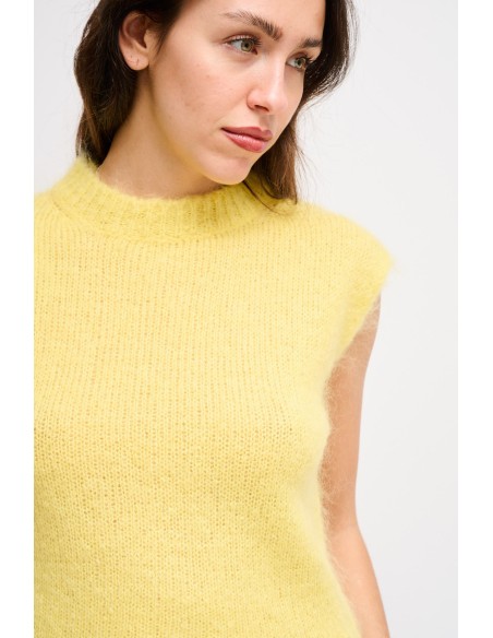 Camisola Nuvola sem mangas em mohair Maryley