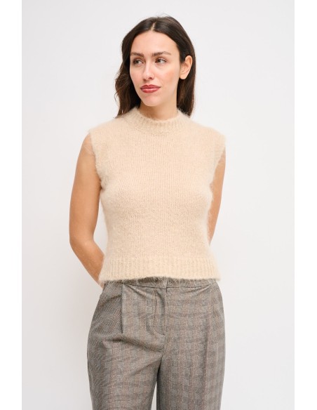 Camisola Nuvola Sem Mangas Em Mohair Maryley