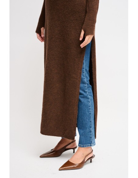 Vestido de malha com fenda Maryley