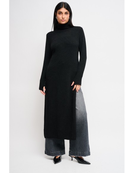 Vestido de malha com fenda Maryley