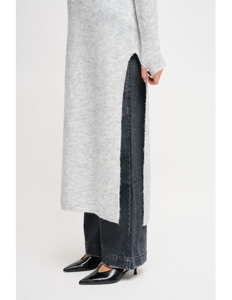 Vestido em malha com fenda Maryley