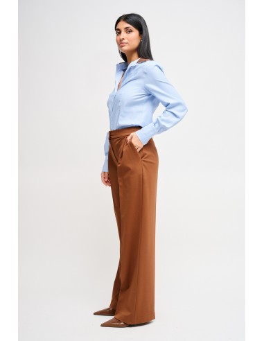 Calças palazzo em ponto Milano Maryley