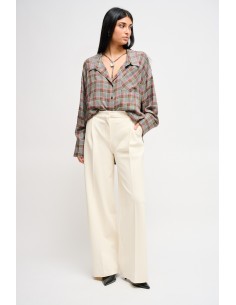 Calças Palazzo em Ponto Milão Maryley