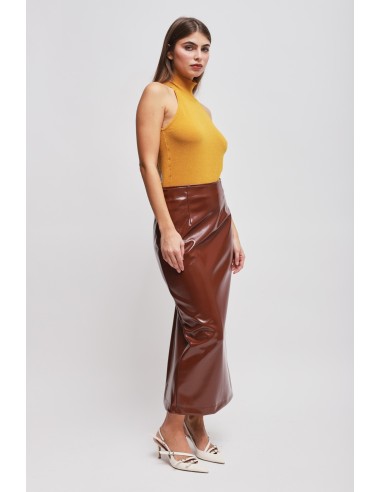 Saia midi em vinil Maryley