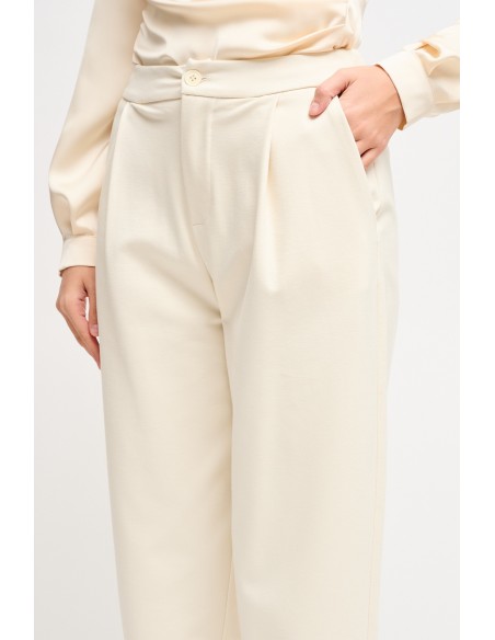 Calças Barrel em Punto Milano Maryley