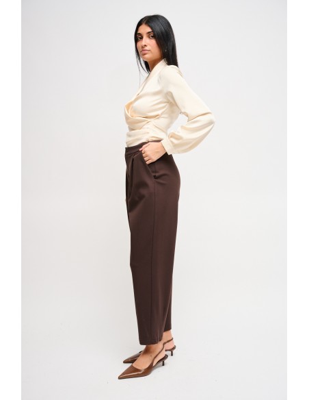 Calças Barrel em Punto Milano Maryley