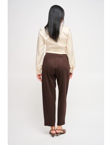 Calças Barrel em Punto Milano Maryley