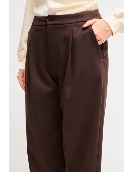 Calças Barrel em ponto Milano Maryley