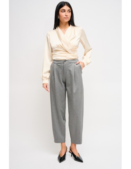 Calças Barrel em Punto Milano Maryley