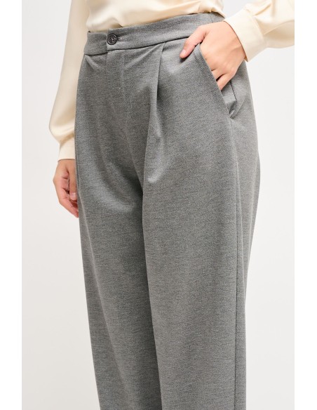 Calças Barrel em Punto Milano Maryley