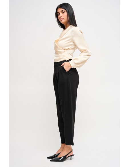 Calças Barrel em Punto Milano Maryley