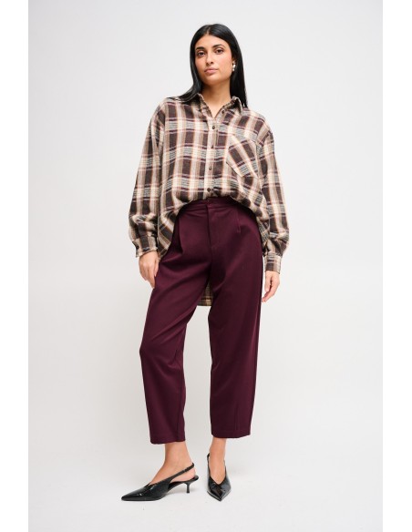 Calças Barrel em Punto Milano Maryley