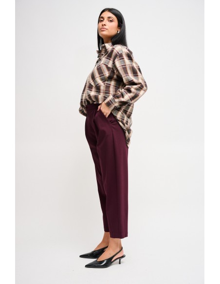 Calças Barrel em Ponto Milano Maryley