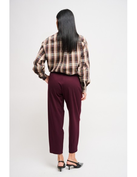 Calças Barrel em Punto Milano Maryley