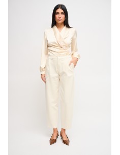 Calças Barrel em Ponto Milão Maryley