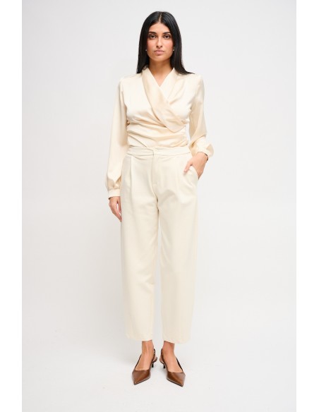 Calças Barrel em Ponto Milão Maryley